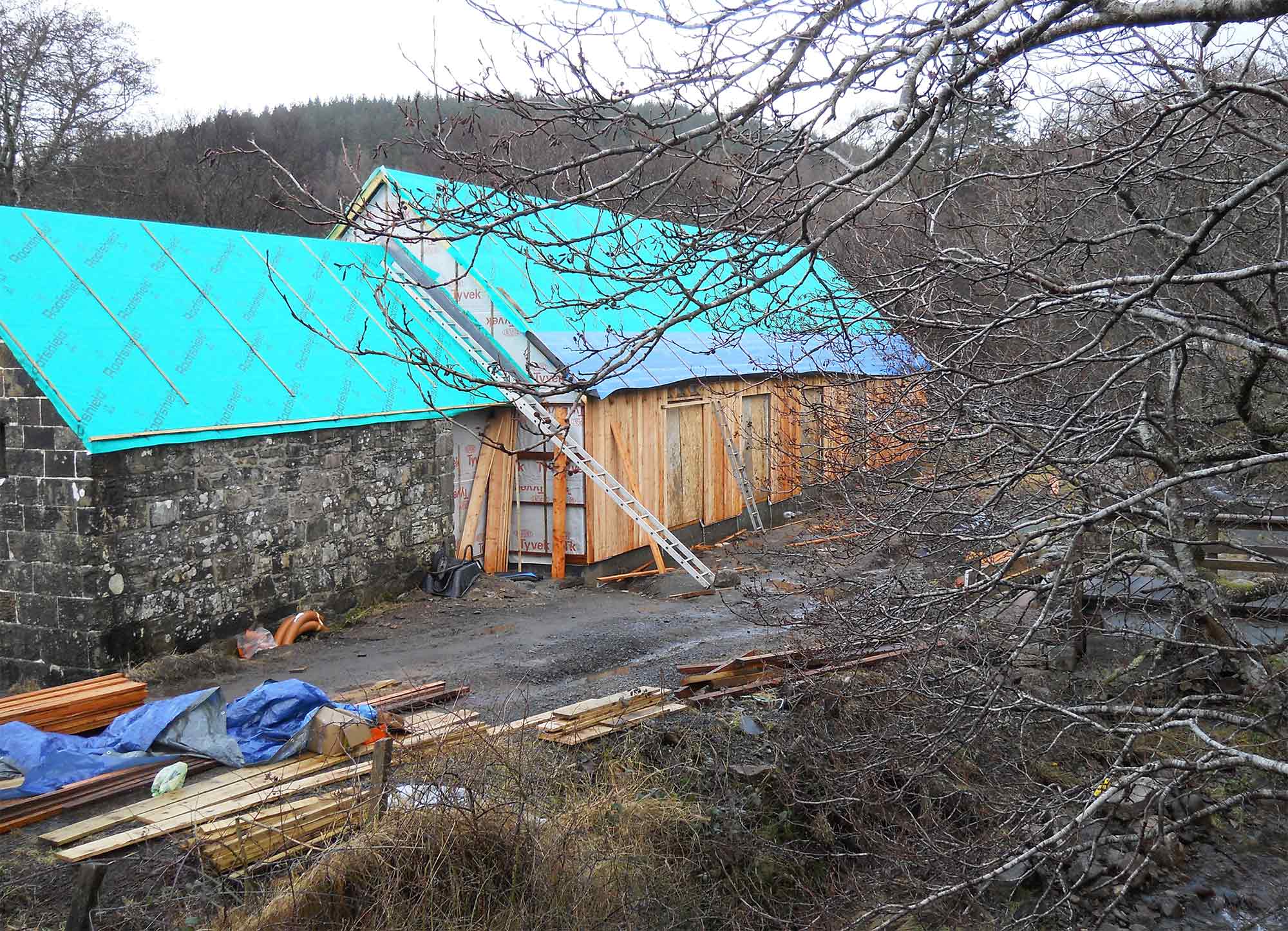 Raasay Heritage Trust Urras Dualchas Ratharsair Muileann Arais centre being constructed